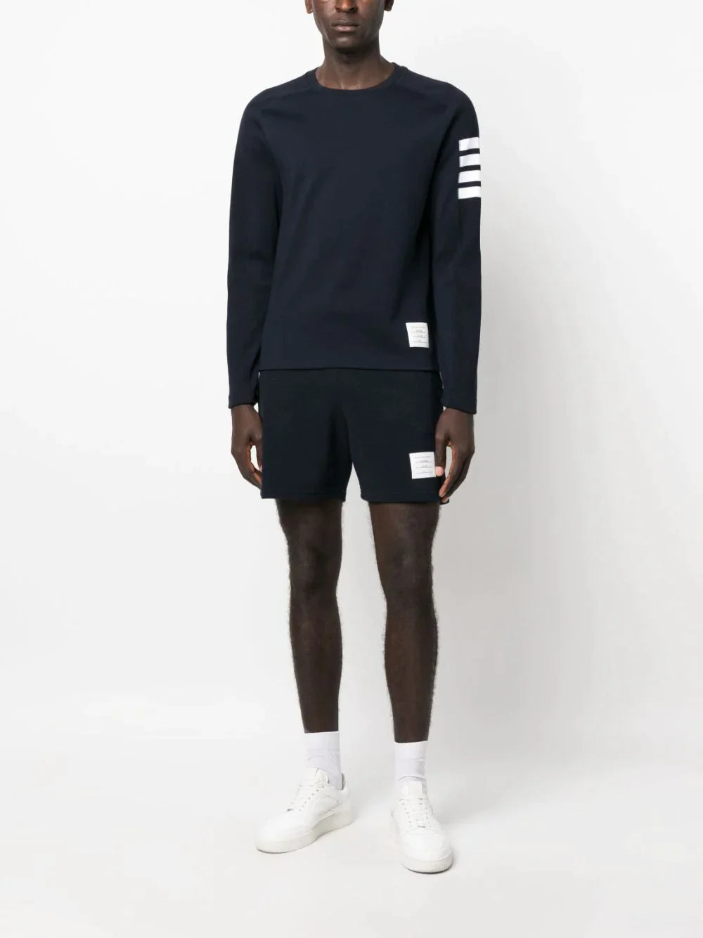 Thom-Browne-Long-Sleeve-Tee-With-4-Bar-Stripe-Navy-2