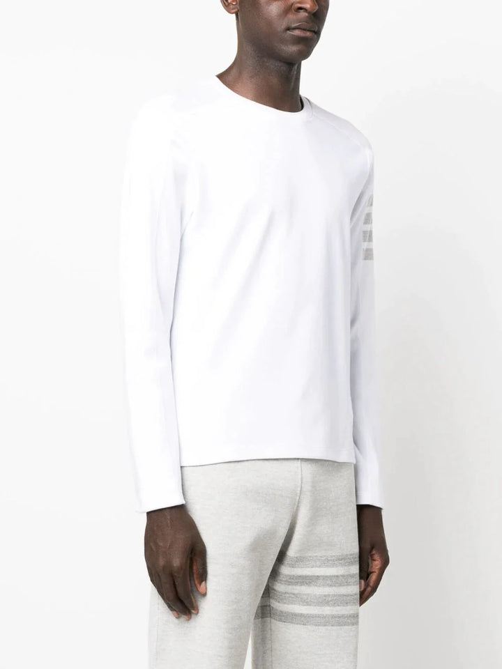 Thom-Browne-Long-Sleeve-Tee-With-4-Bar-Stripe-White-3