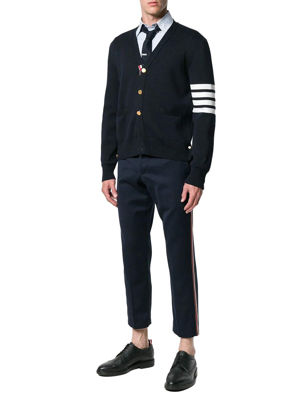 Thom-Browne-Milano-Stitch-V-Neck-Cardigan-Navy-2