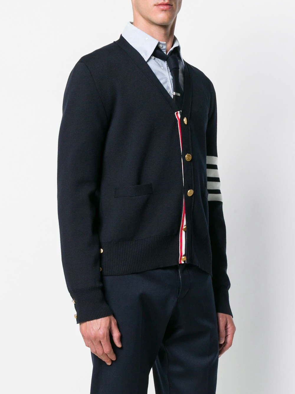 Thom-Browne-Milano-Stitch-V-Neck-Cardigan-Navy-3