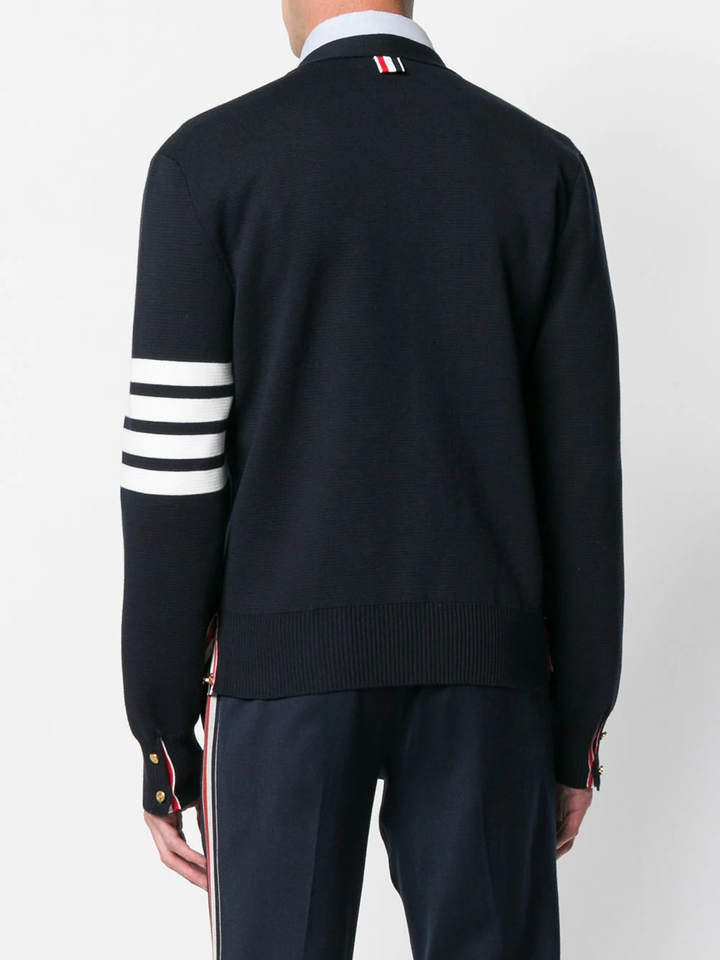 Thom-Browne-Milano-Stitch-V-Neck-Cardigan-Navy-4