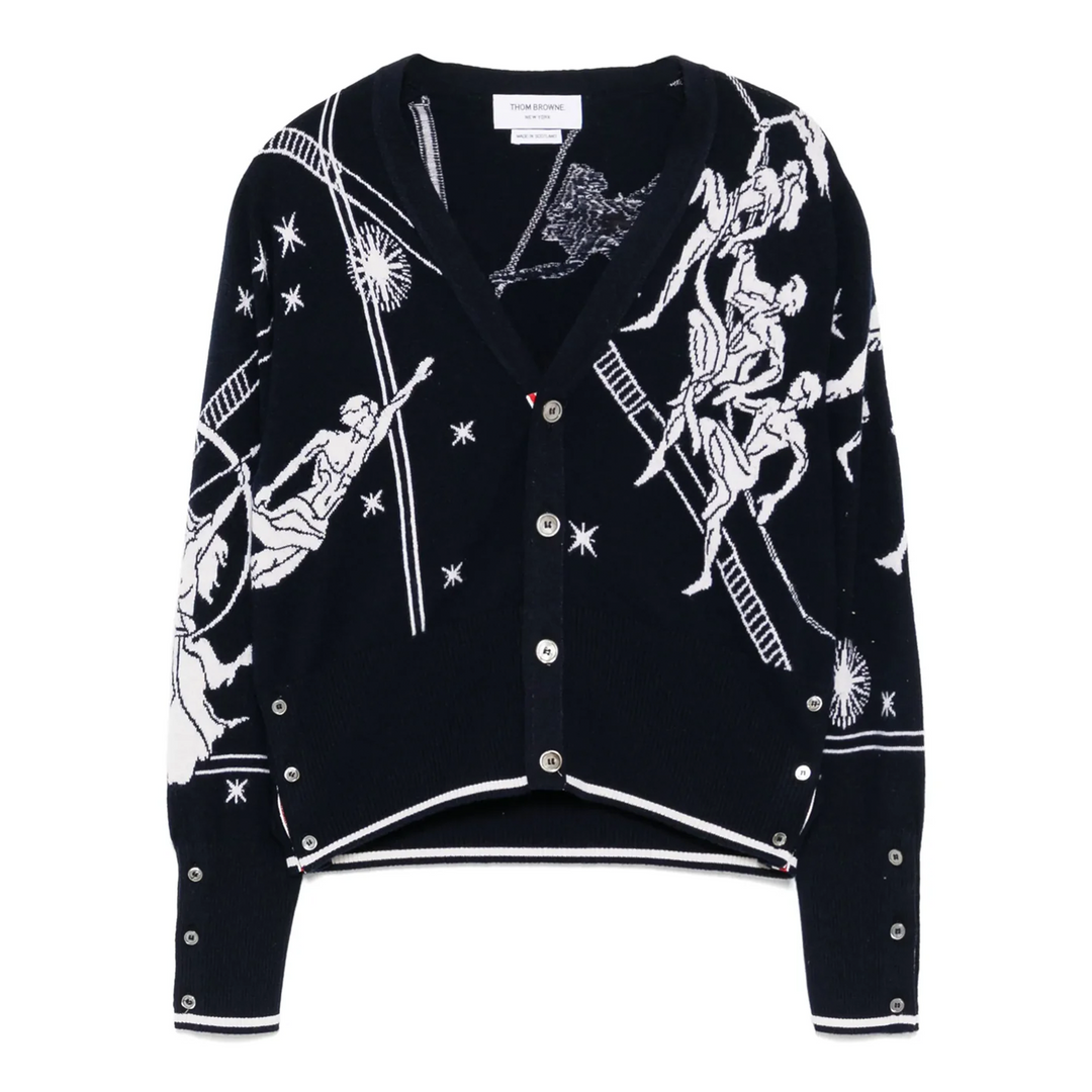 Olympic Constellation Classic Cashmere V Neck Cardigan