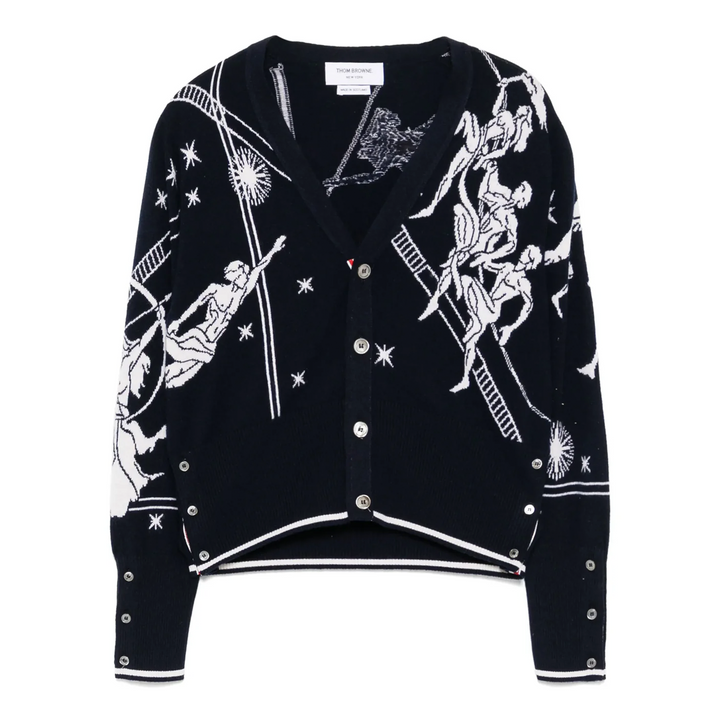 Olympic Constellation Classic Cashmere V Neck Cardigan