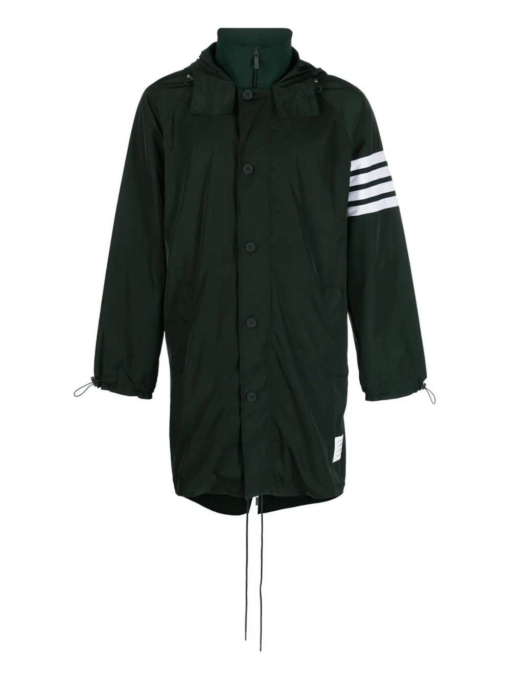 Thom-Browne-Raglan-Sleeve-Hooded-Parka-Coat-Green-1