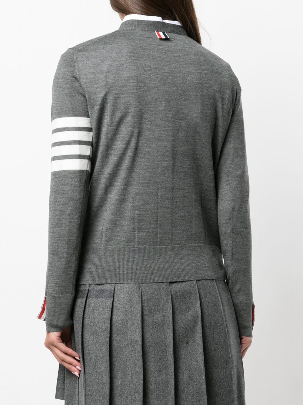 Thom Browne Relaxed Fit V Neck Cardigan Grey 4