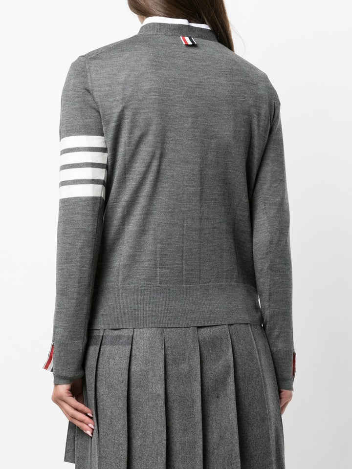 Thom Browne Relaxed Fit V Neck Cardigan Grey 4