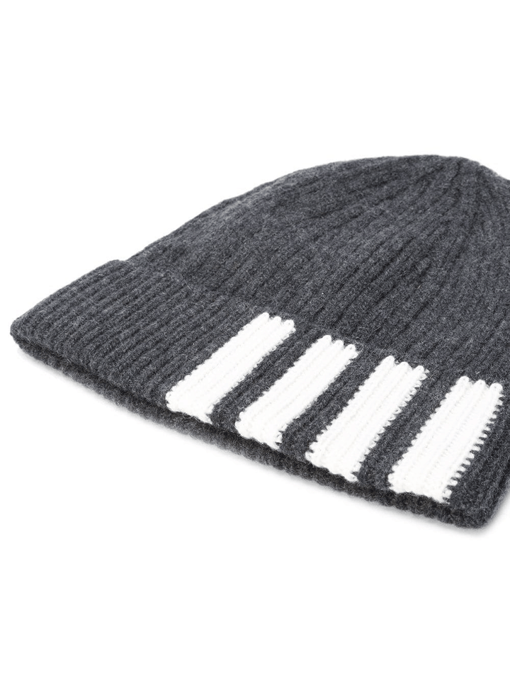 Thom-Browne-Rib-Hat-With-4-Bar-Stripe-Grey-2