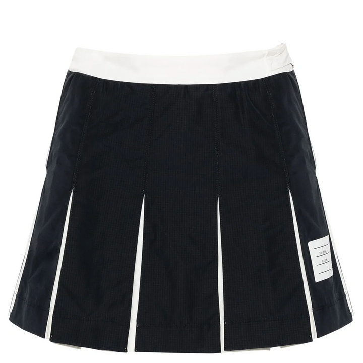 Ripstop Box Pleat Mini Skirt Women