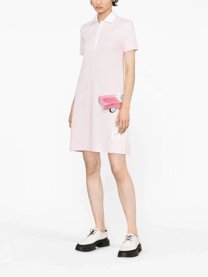 Thom-Browne-Short-Sleeve-Polo-Dress-Pink-2