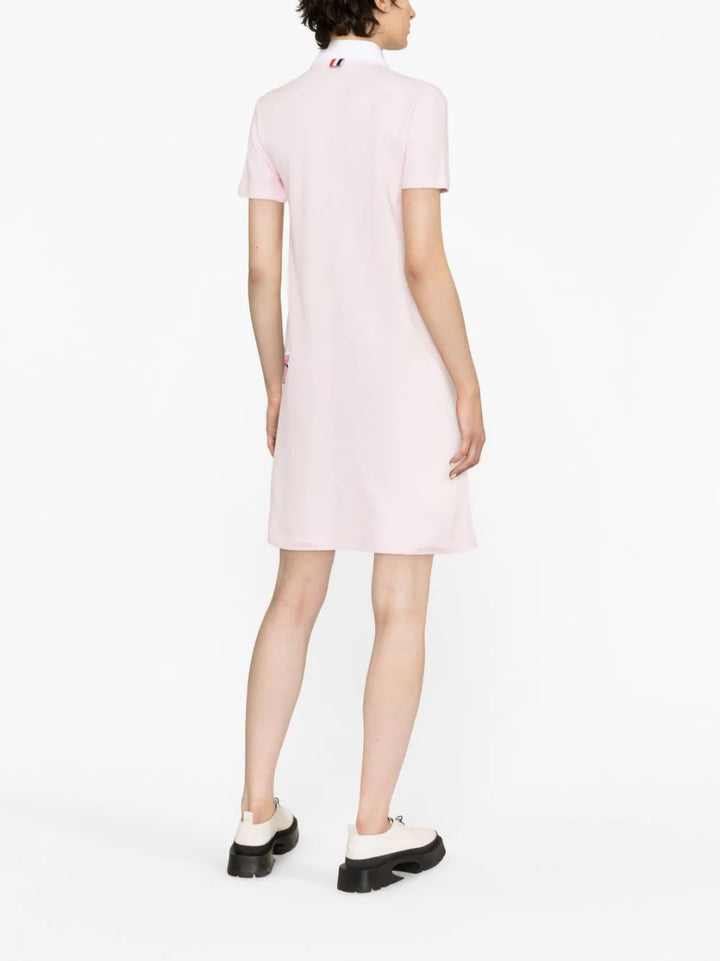 Thom-Browne-Short-Sleeve-Polo-Dress-Pink-3