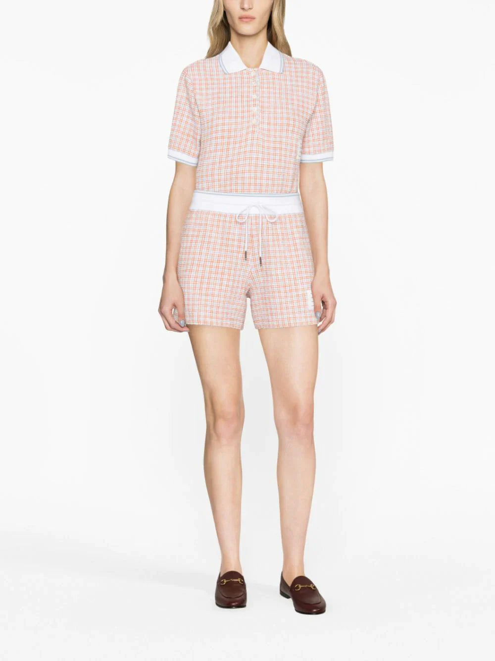 Thom-Browne-Shrunken-Short-Sleeve-Polo-Orange-4