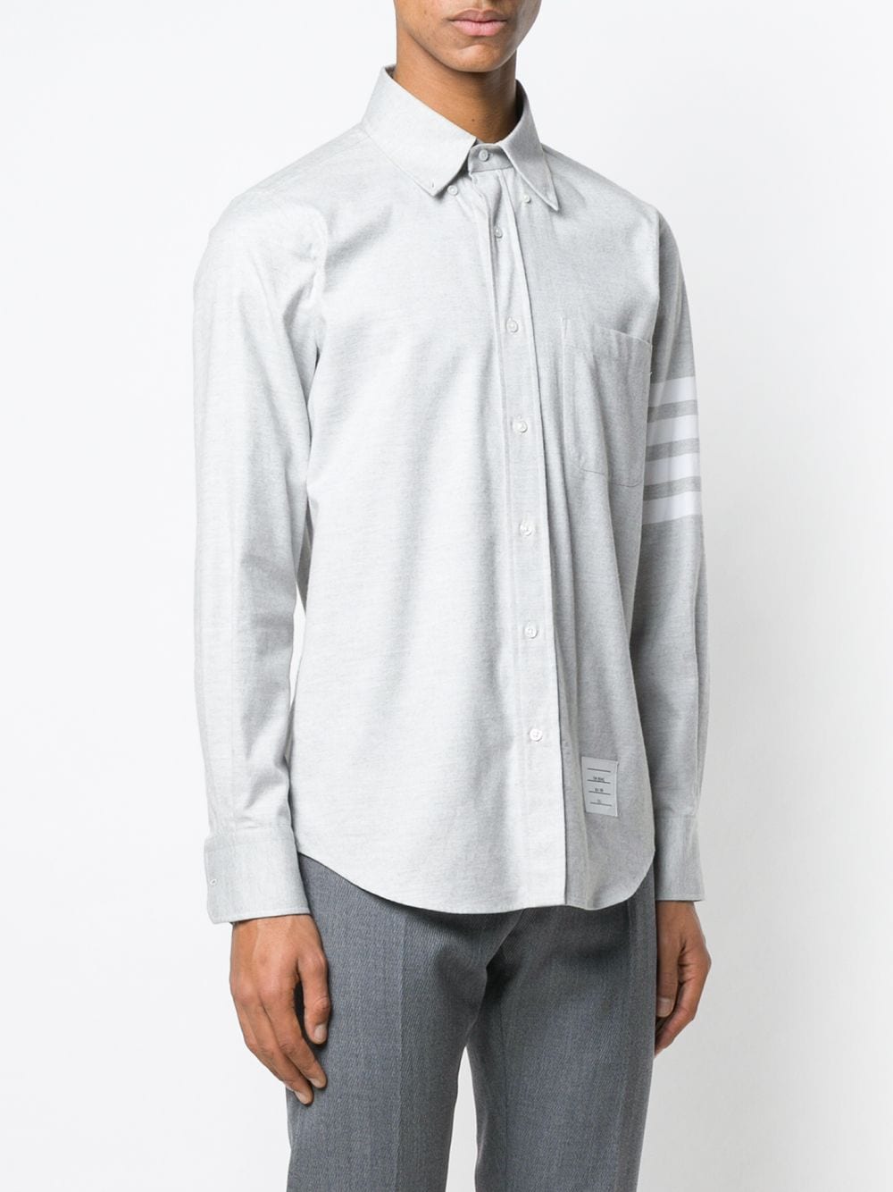 Thom-Browne-Straight-Fit-Long-Sleeve-Shirt-Grey-3