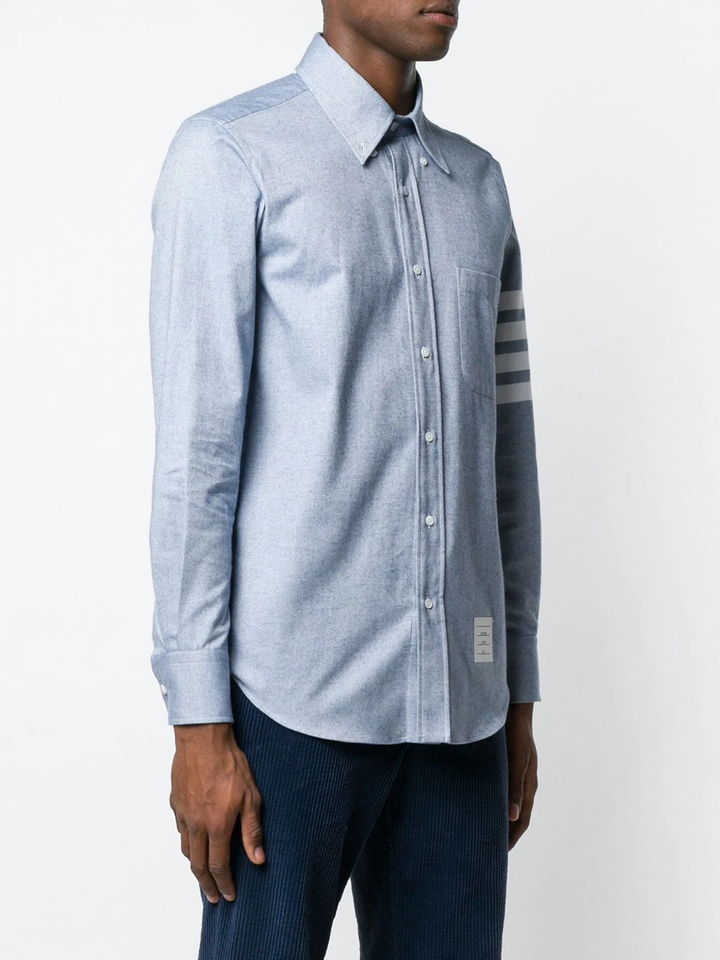 Thom-Browne-Straight-Fit-Long-Sleeve-Shirt-Light-Blue-3