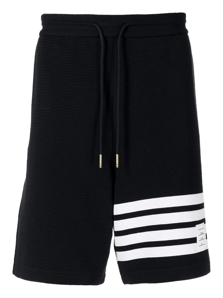 Thom-Browne-Sweat-Shorts-With-4Bar-In-Cotton-Navy-1