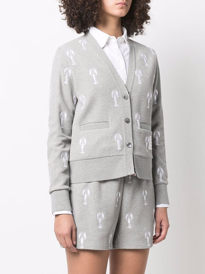 Thom-Browne-Vneck-Cardigan-With-Satin-Stitch-Light-Grey-3