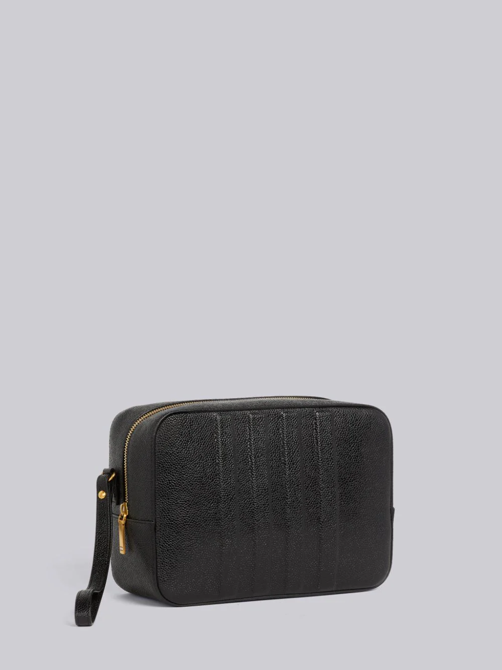 Thom Browne Wash Bag With Debossed 4Bar Black 2