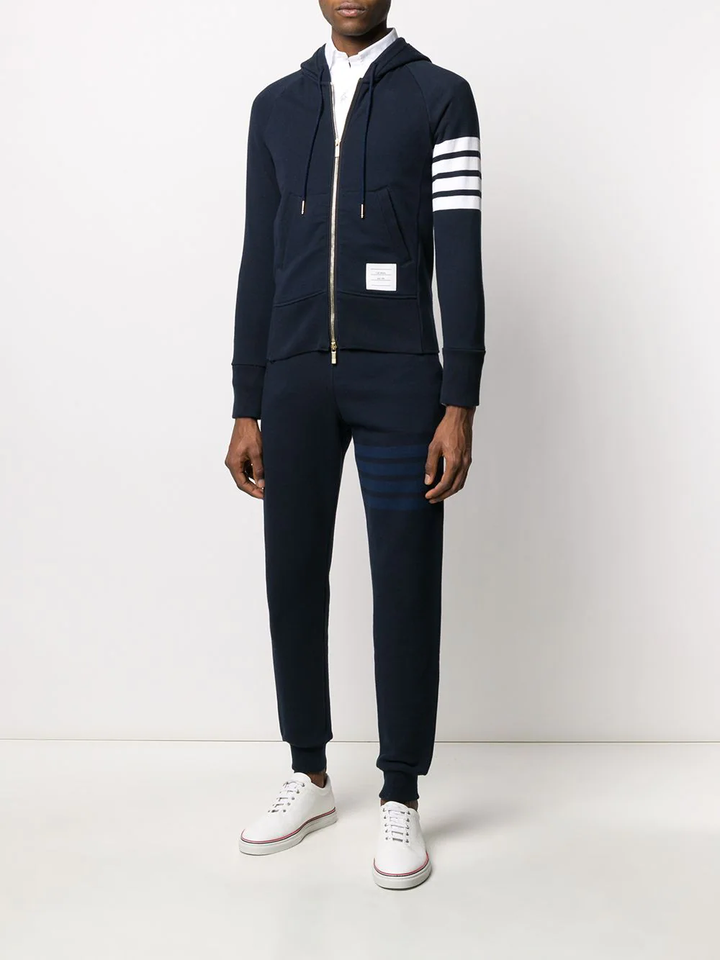 Thom-Browne-Zip-Hoodie-With-4Bar-In-Loopback-Navy-2