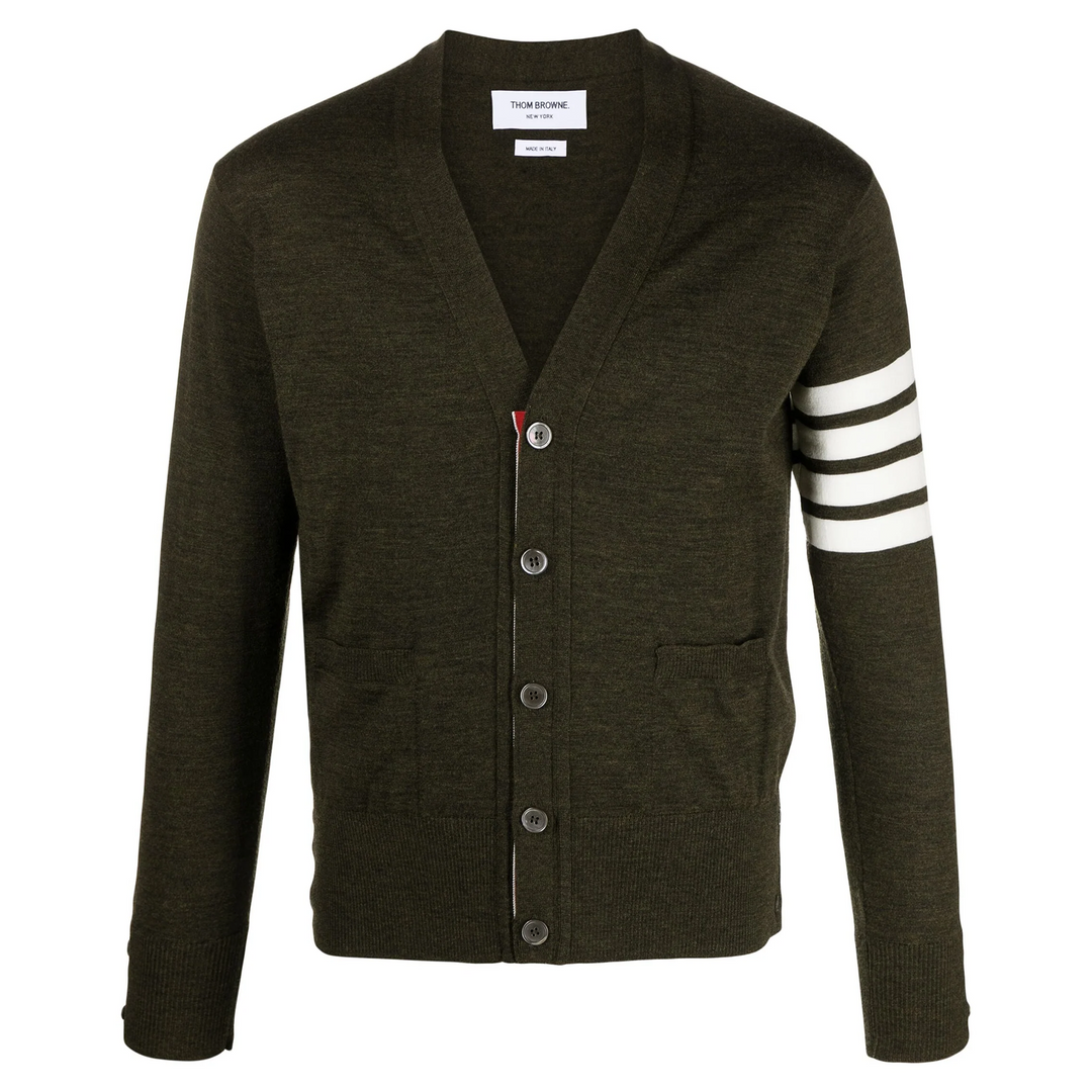 Fine Merino Wool 4-Bar Classic Cardigan Men