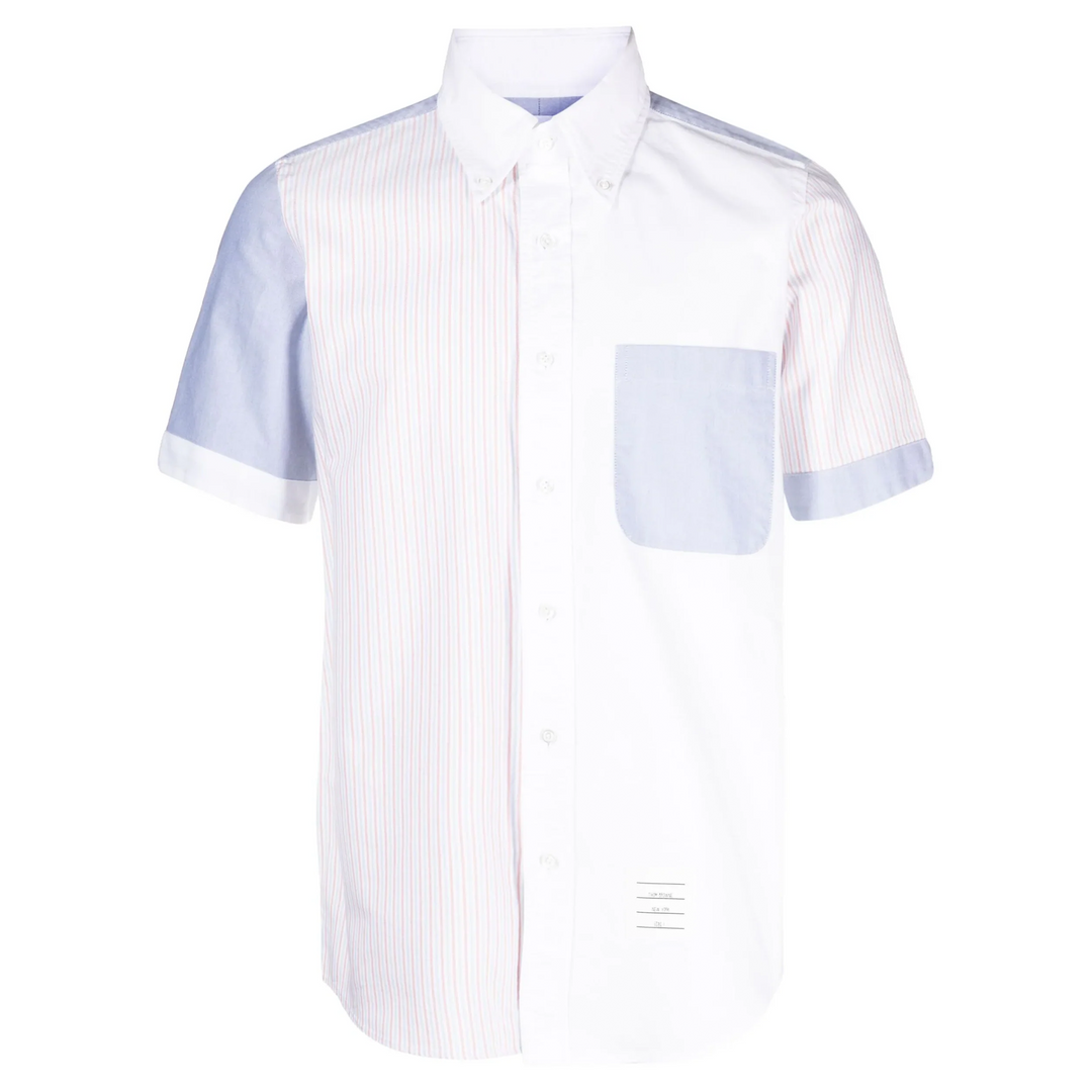 Funmix Stripe Oxford Short Sleeve Shirt Men