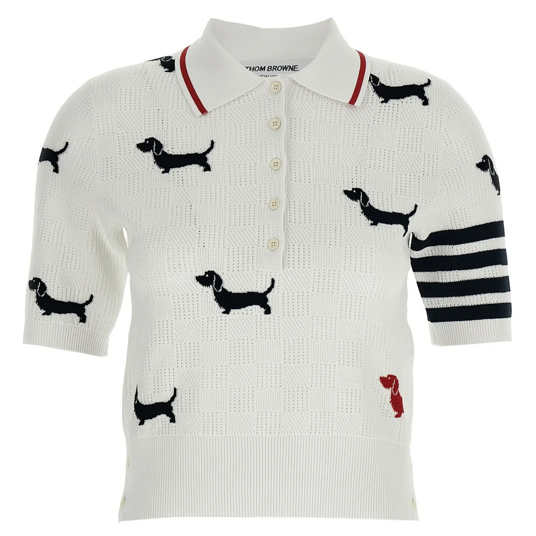 Hector Intarsia Pointelle Jacquard Polo
