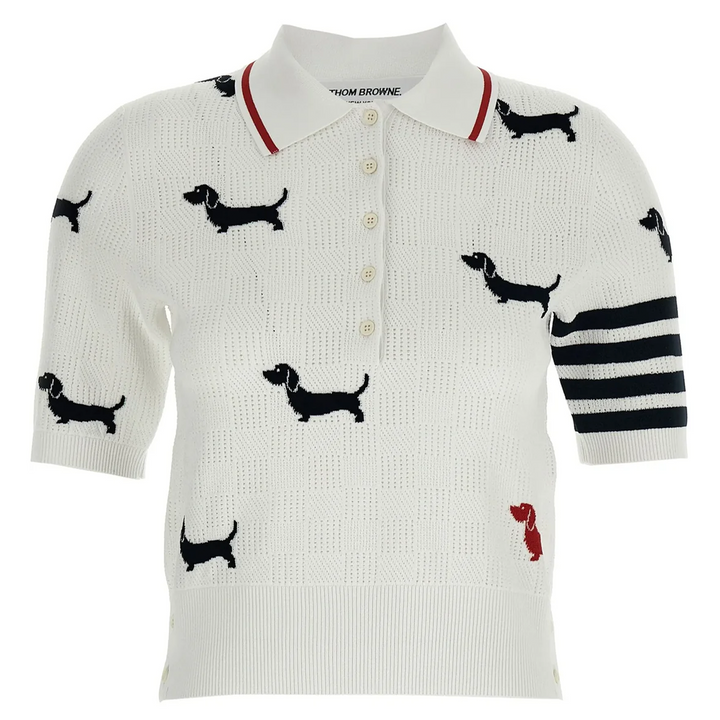Hector Intarsia Pointelle Jacquard Polo