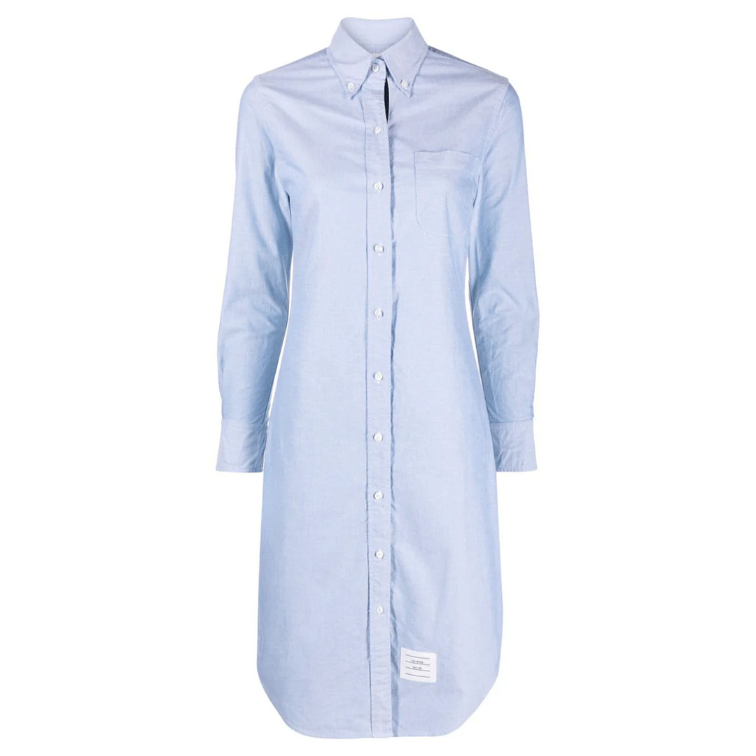 Knee Length Point Collar Shirt Women