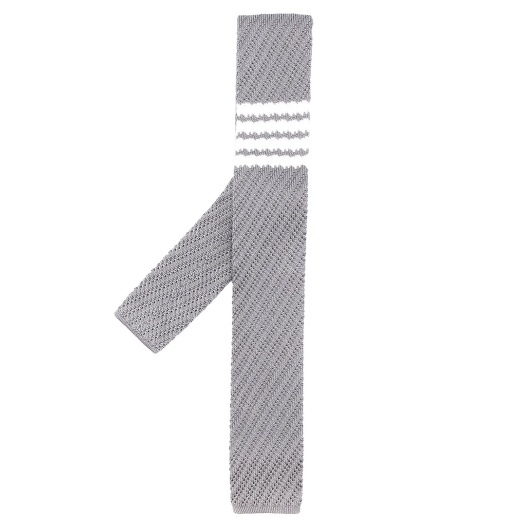 Knit Tie In Silk With 4 Bar