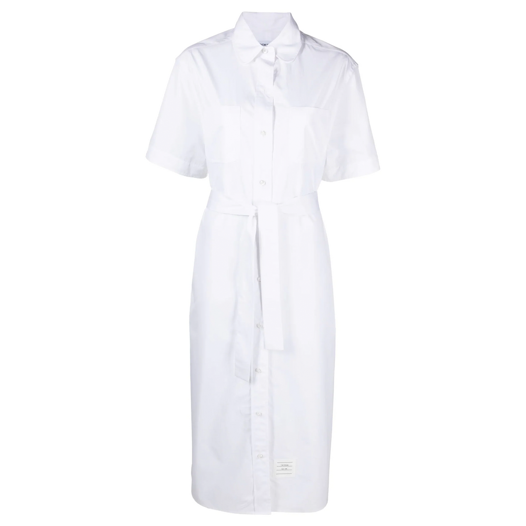 Solid Poplin Midi Shirt Dress Women