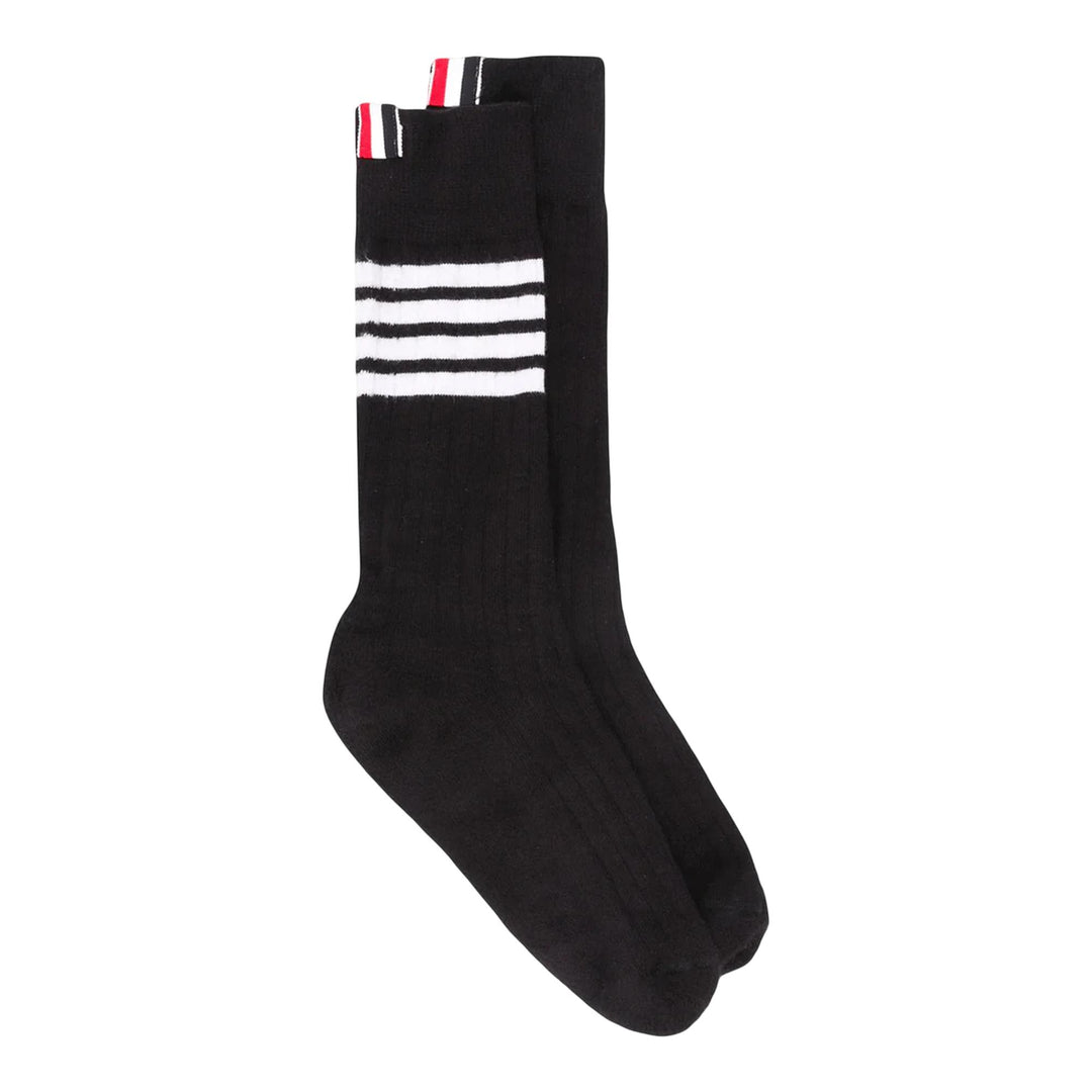 Club21 - Thom Browne - Athletic Mid Calf Socks Men - SOCKS - Black