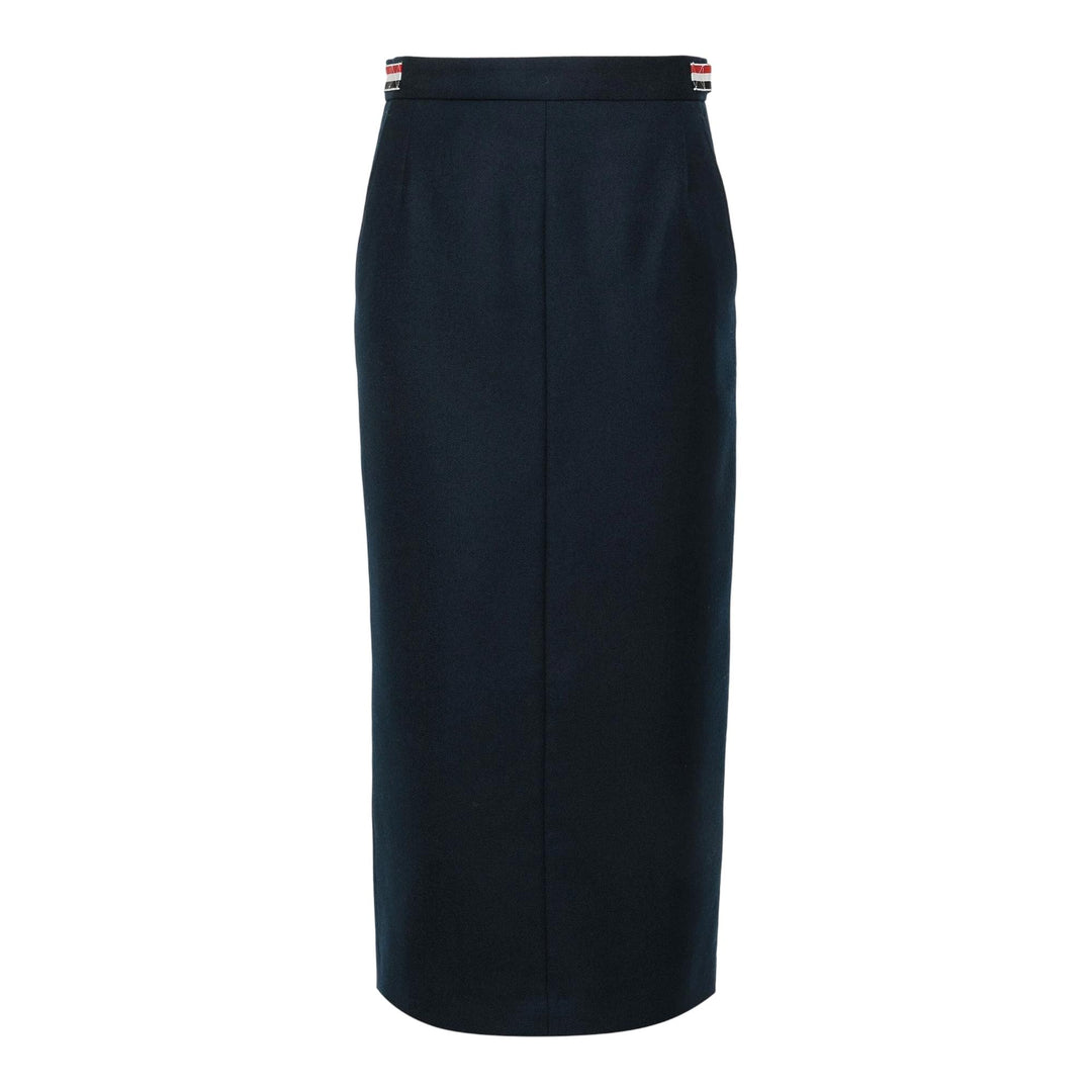 Club21 - Thom Browne - Calf Legth  Side Tab Skirt Women - SKIRTS - Navy