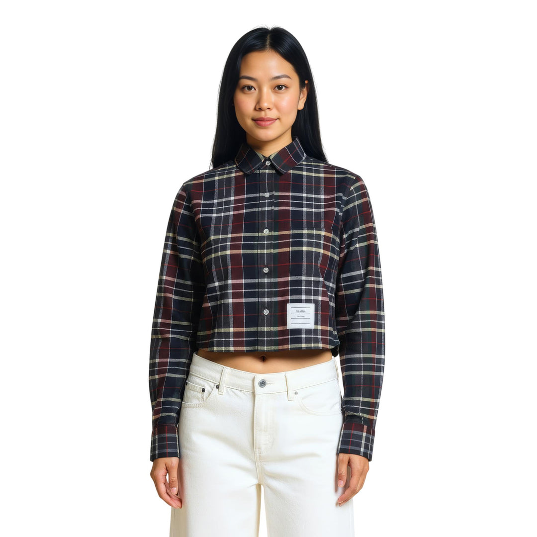 Club21 - Thom Browne - Classic Cropped Round Collar Shirt Women - BLOUSES - Multi