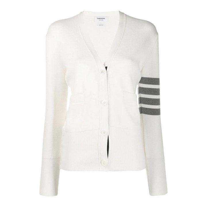 Club21 - Thom Browne - Classic Milano Stitch Cardigan Women - CARDIGANS - White