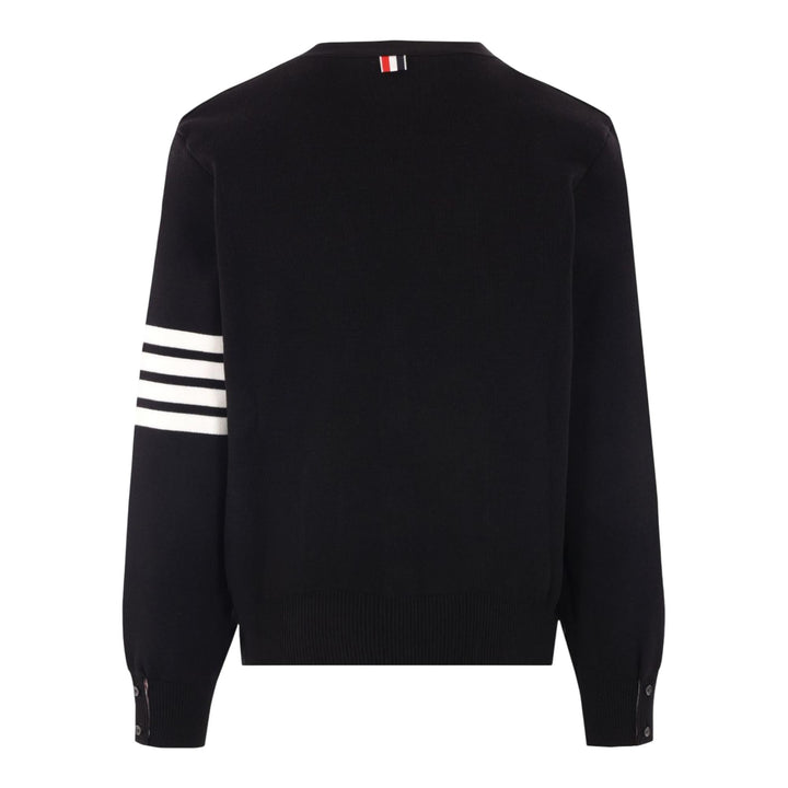Club21 - Thom Browne - Cotton Crepe V-Neck Cardigan Men - CARDIGANS - Black