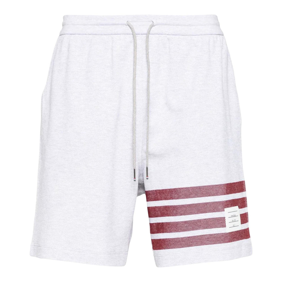 Club21 - Thom Browne - Cotton Pique 4-Bar Shorts Men - SHORTS - Light Grey