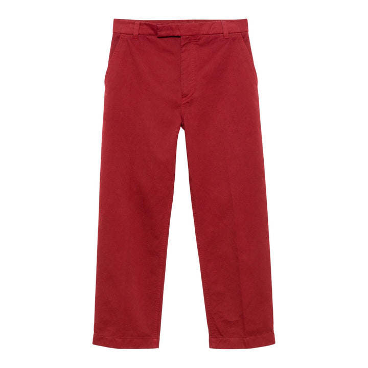 Club21 - Thom Browne - Cotton Twill Utility Trousers Men - PANTS - Burgundy