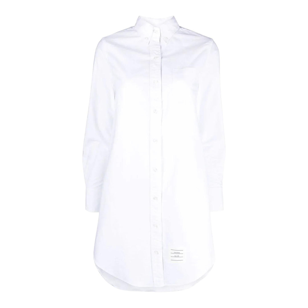 Club21 - Thom Browne - Crinkled Cotton Shirtdress Women - DRESSES - White