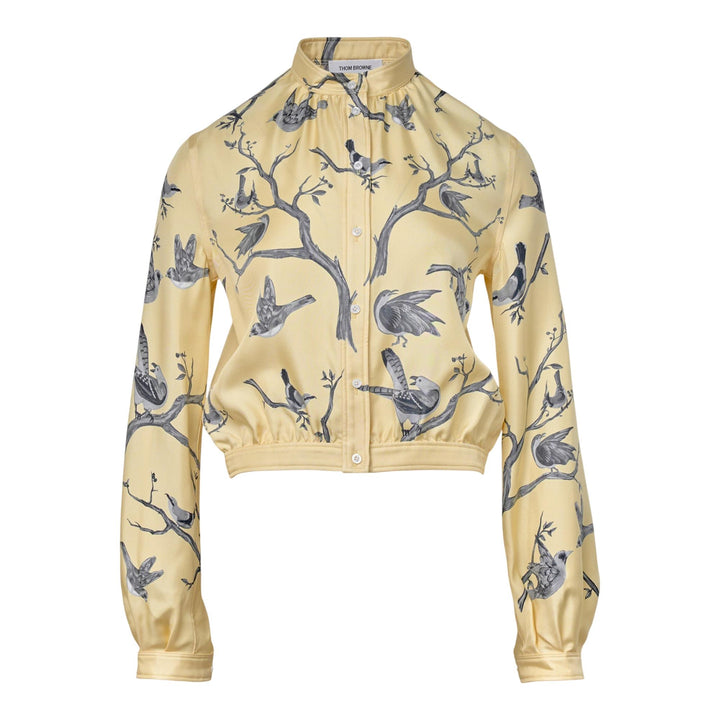 Club21 - Thom Browne - Gathered Blouse With Button Placket Women - BLOUSES - Yellow