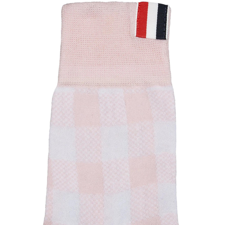 Club21 - Thom Browne - Gingham Check Jacquard 4-Bar Ankle Socks Women - SOCKS - Pink
