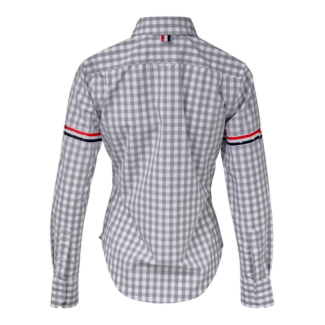 Club21 - Thom Browne - Gingham Check Poplin Armband Shirt Women - BLOUSES - Grey