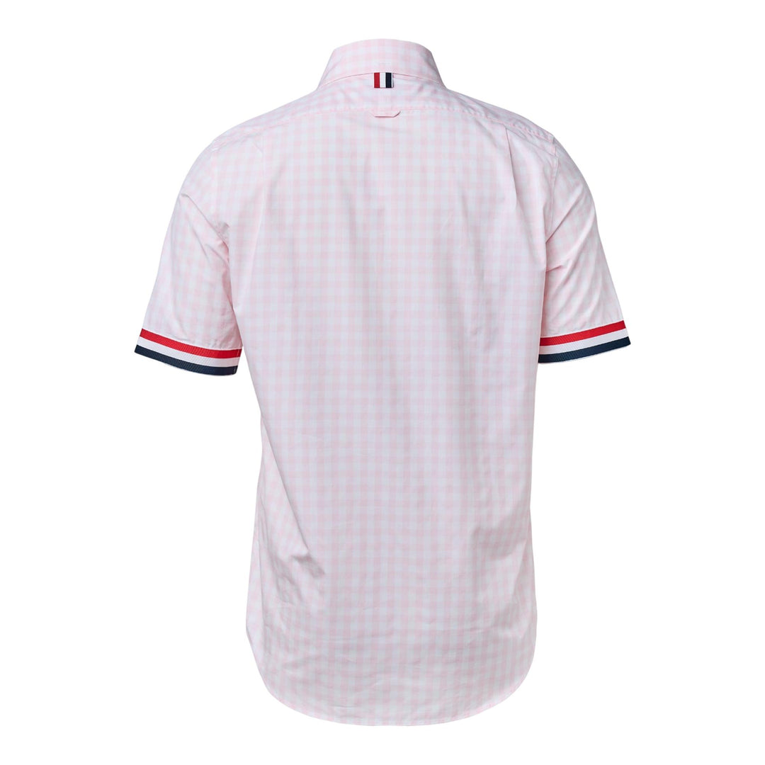 Club21 - Thom Browne - Gingham Check Poplin Short Sleeve Shirt Men - SHIRTS - Pink