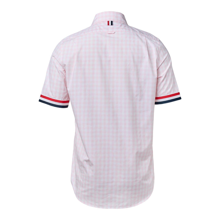 Club21 - Thom Browne - Gingham Check Poplin Short Sleeve Shirt Men - SHIRTS - Pink