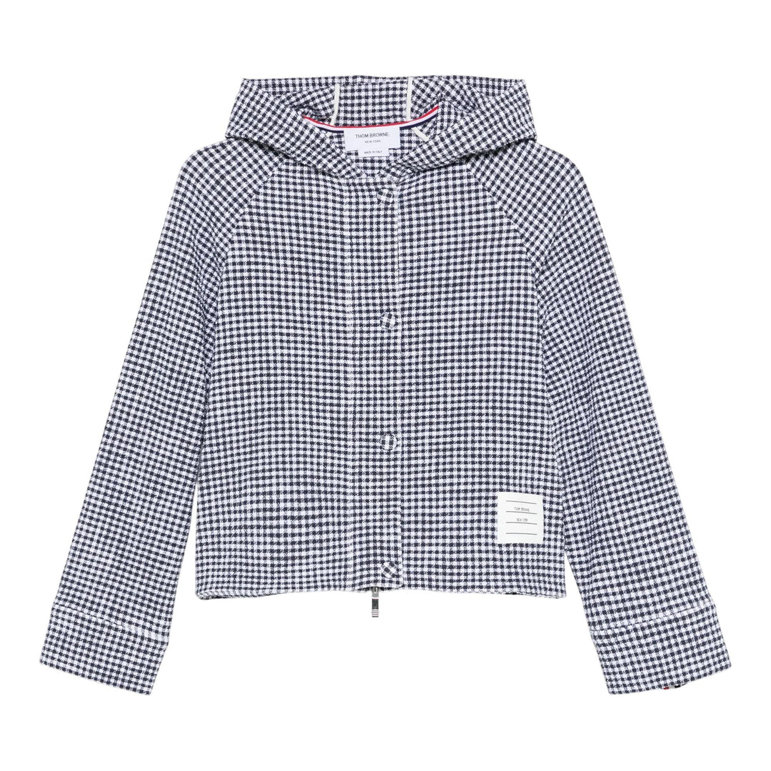 Club21 - Thom Browne - Gingham Cotton Tweed Jacket Women - BLOUSON - Navy
