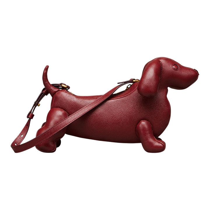 Club21 - Thom Browne - Hector Baguette Bag In Pebble Women - HANDBAGS - Burgundy