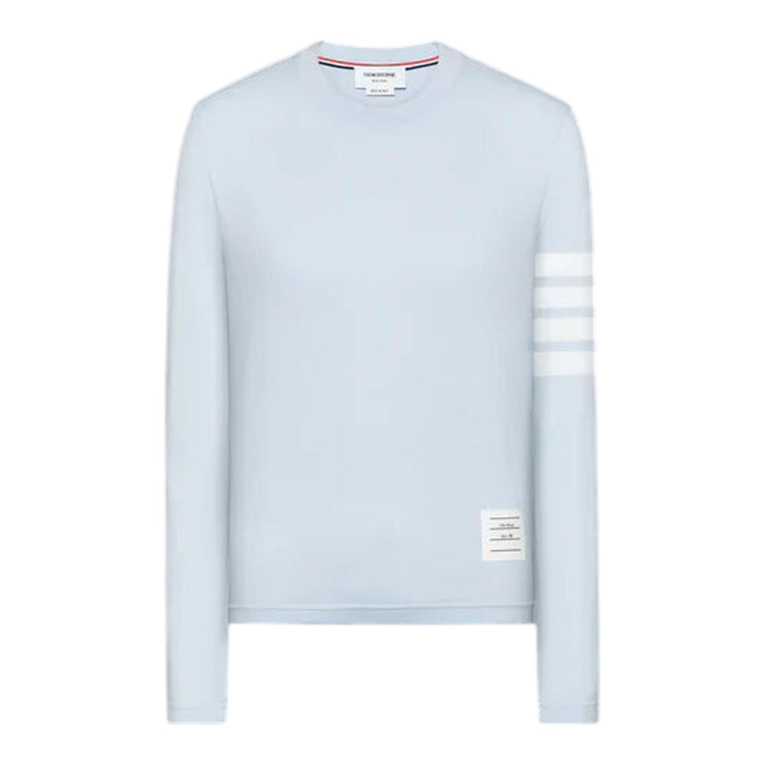 Club21 - Thom Browne - Jersey 4-Bar Long Sleeve Tee Women - SWEATSHIRTS - Light Blue