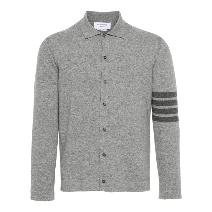 Club21 - Thom Browne - Jersey Stitch Point Collar Long Cardigan Men - CARDIGANS - Light Grey