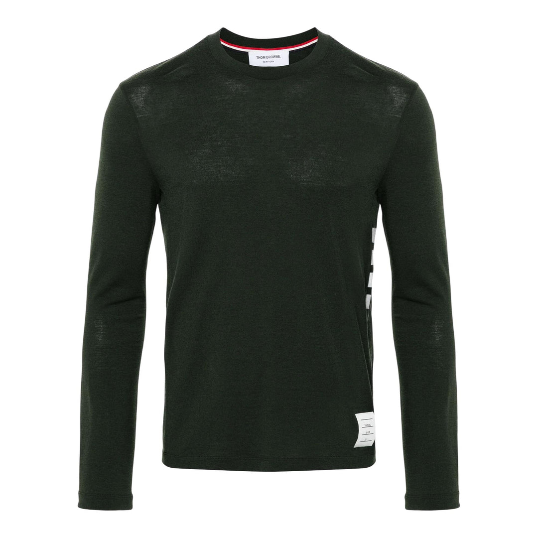 Club21 - Thom Browne - Long Sleeve Tee In Wool Jersey Men - KNIT TOPS - Green