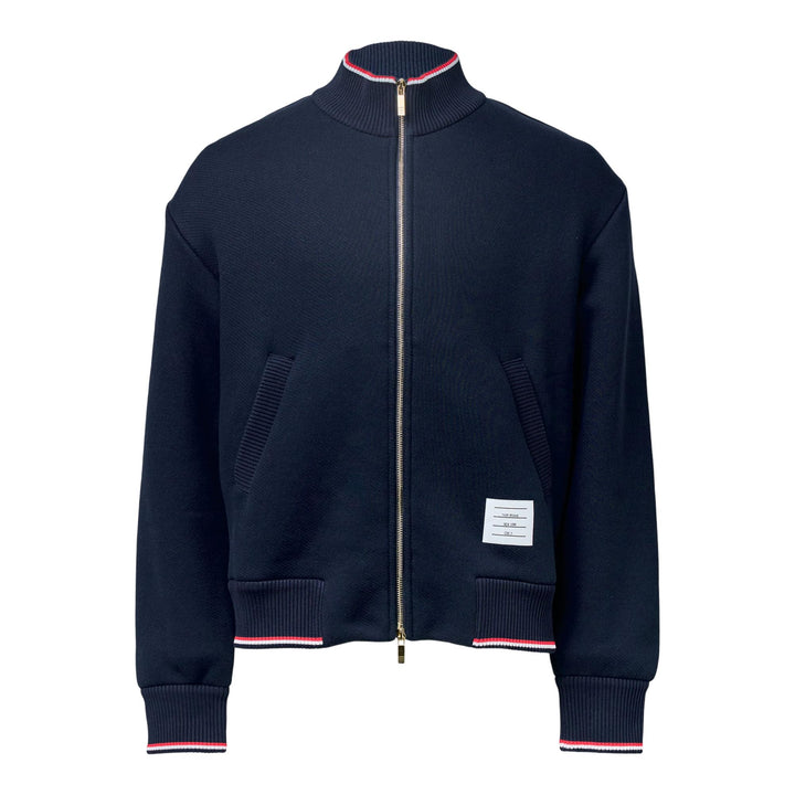 Club21 - Thom Browne - Loopback Oversized Rwb Stripe Jacket Men - SWEATERS - Navy