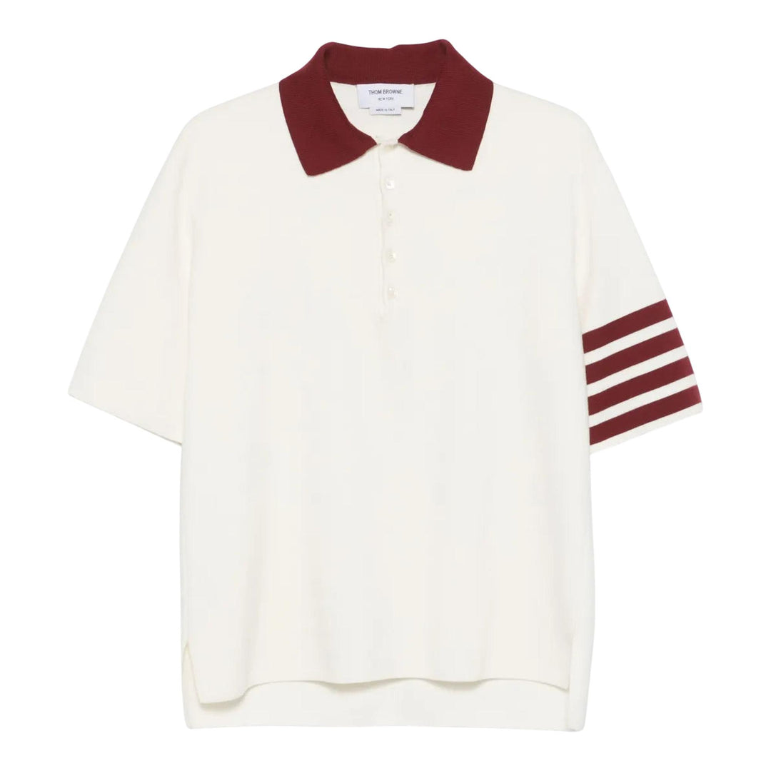 Club21 - Thom Browne - Milano Stitch 4-Bar Rugby Fit Polo Men - POLOS - White