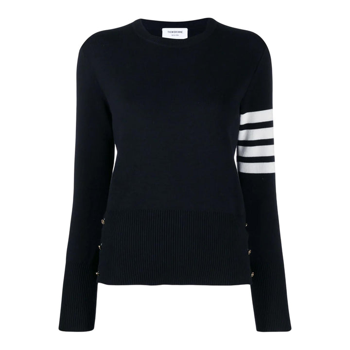 Club21 - Thom Browne - Milano Stitch Classic Crew Neck Sweatshirt Women - SWEATSHIRTS - Navy