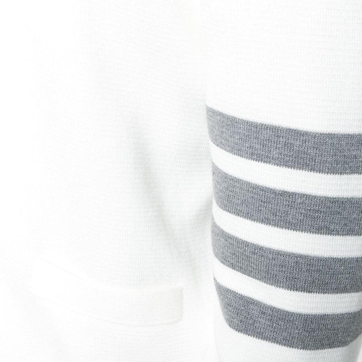 Club21 - Thom Browne - Milano Stitch V Neck Cardigan Men - CARDIGANS - White